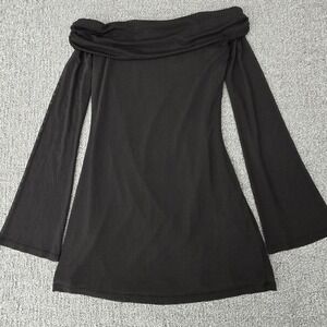 Witchy Sheer Mesh Off Shoulder Flare Sleeve Mini Dress Womens Size M